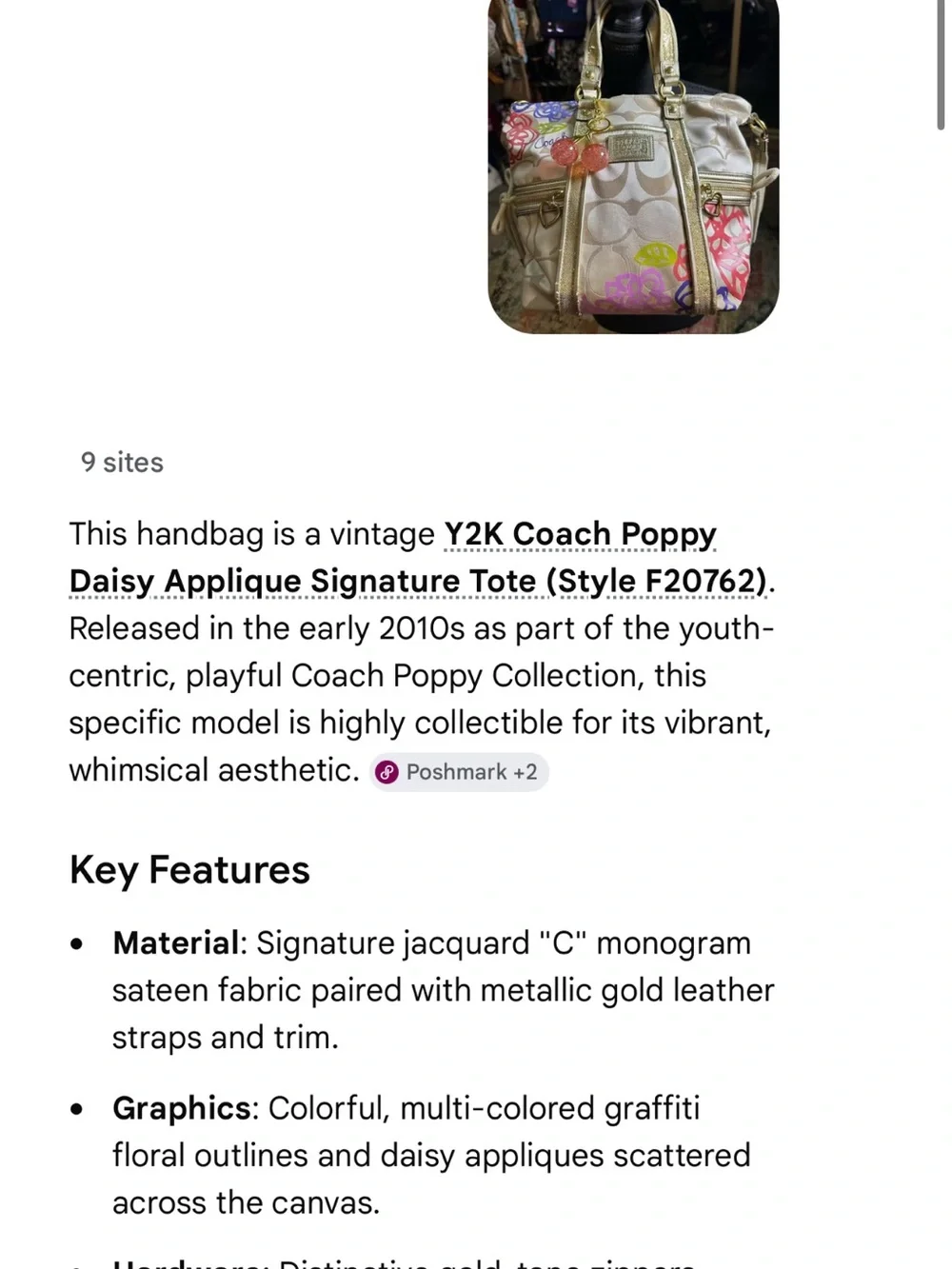 Coach Poppy Daisy Appliqué Signature Tote - Picture 16 of 16